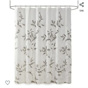 Madison Park Cecily Botanical Modern Shower Curtain - Grey